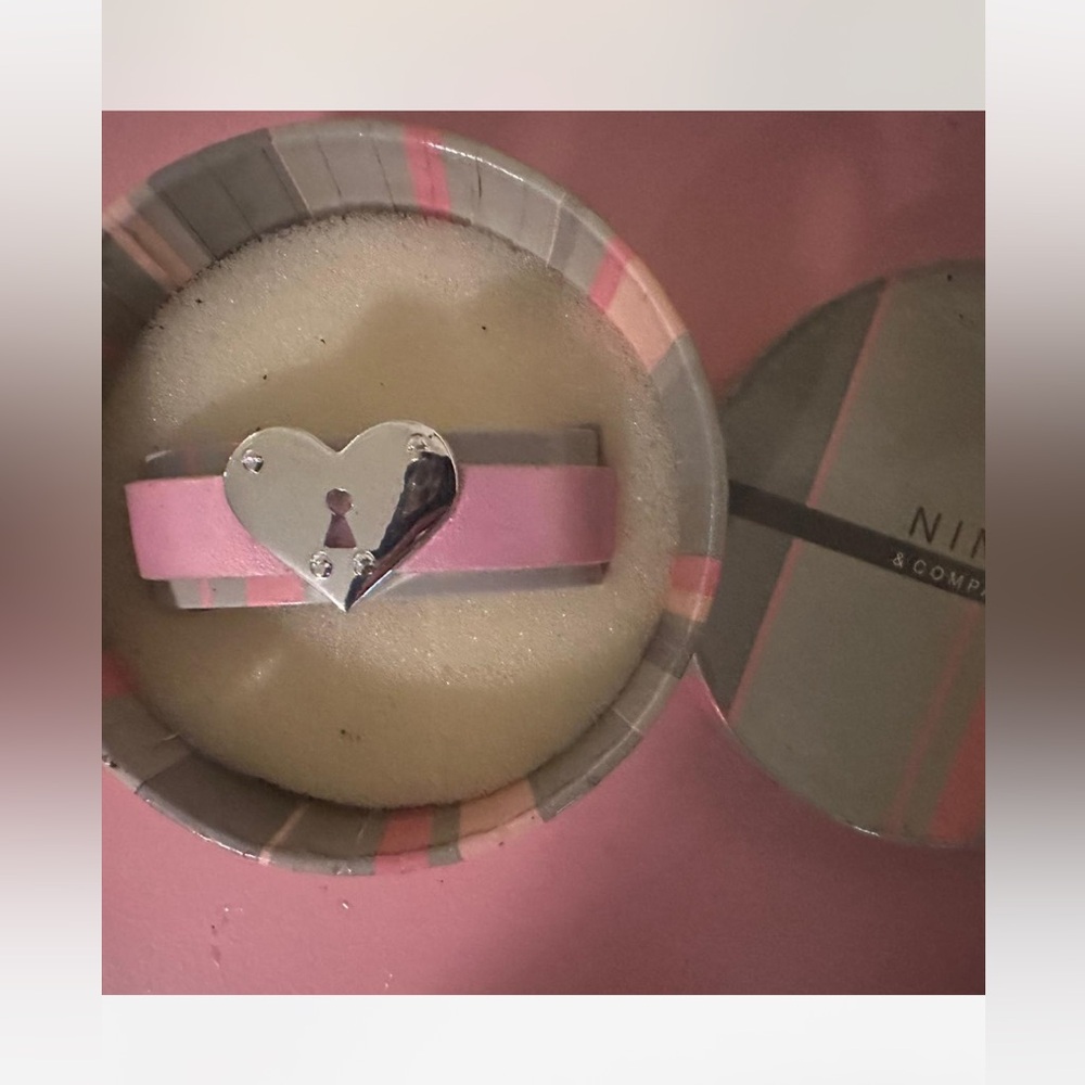 Nine & Co. Pink and Silver Heart Bracelet